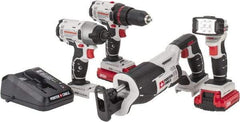 Porter-Cable - 20 Volt Cordless Tool Combination Kit - Includes 1/2" Drill/Driver, 1/4" Impact Driver, Reciprocating Saw & Flash Light, Lithium-Ion Battery Included - Top Tool & Supply