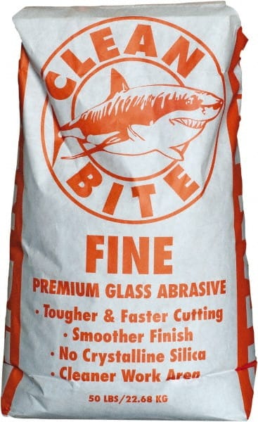 NC Minerals - Fine Grade Angular Crushed Glass - 80 to 100 Grit, 50 Lb Bag - Top Tool & Supply