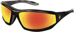 MCR Safety - Fire Mirror Lenses, Framed Safety Glasses - Scratch Resistant, Size Universal, Wrap Around - Top Tool & Supply