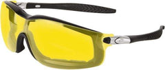 MCR Safety - Amber Lenses, Framed Safety Glasses - Anti-Fog, Scratch Resistant, Size Universal, Wrap Around - Top Tool & Supply