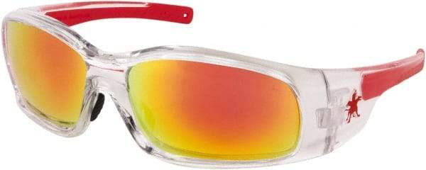 MCR Safety - Fire Mirror Lenses, Framed Safety Glasses - Scratch Resistant, Size Universal, Wrap Around - Top Tool & Supply