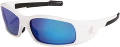 MCR Safety - Blue Mirror Lenses, Framed Safety Glasses - Scratch Resistant, Size Universal, Wrap Around - Top Tool & Supply