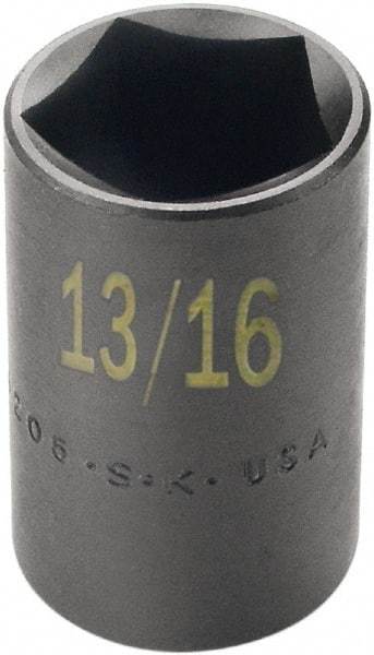 SK - 1/2" Drive 13/16" Standard Impact Socket - 5 Points, 2" OAL - Top Tool & Supply