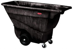 Rubbermaid - 450 Lb Load Capacity, 1/2 Cu Yd, Polyethylene Tilt Truck - 26-7/8" Wide x 57-3/8" Long x 33-7/8" High, Black - Top Tool & Supply