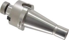 Accupro - NMTB40 Taper Shank 1" Pilot Diam Shell Mill Holder - 1.31" Flange to Nose End Projection, 1/2-20 Lock Screw, Through-Spindle Coolant - Exact Industrial Supply