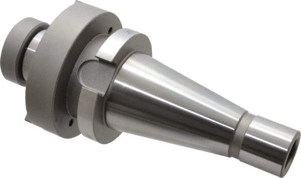 Accupro - NMTB40 Taper Shank 1-1/4" Pilot Diam Shell Mill Holder - 1-1/2" Flange to Nose End Projection, 5/8-18 Lock Screw, Through-Spindle Coolant - Exact Industrial Supply