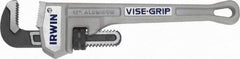 Irwin - 12" Aluminum Straight Pipe Wrench - 2" Pipe Capacity - Top Tool & Supply