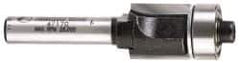 Amana Tool - 1/2" Cut Diam, 1/2" Length of Cut, 2 Flute Flush Trim Edge Profile Router Bit - Carbide-Tipped, 1/4" Shank Diam, 1-31/32" OAL, Uncoated - Top Tool & Supply