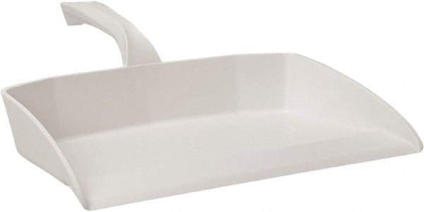 Vikan - 12-1/2" Wide Handheld Dustpan - Plastic Body, 4-1/2" Handle, White - Top Tool & Supply