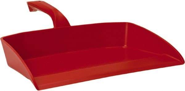 Vikan - 12-1/2" Wide Handheld Dustpan - Plastic Body, 4-1/2" Handle, Red - Top Tool & Supply