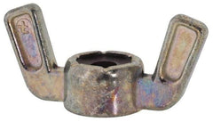 Value Collection - #8-32 UNC, Zinc Plated, Zinc Alloy Nylon-Insert Locking Wing Nut - Grade 2, 1.031" Wing Span, 1/2" Wing Span - Top Tool & Supply