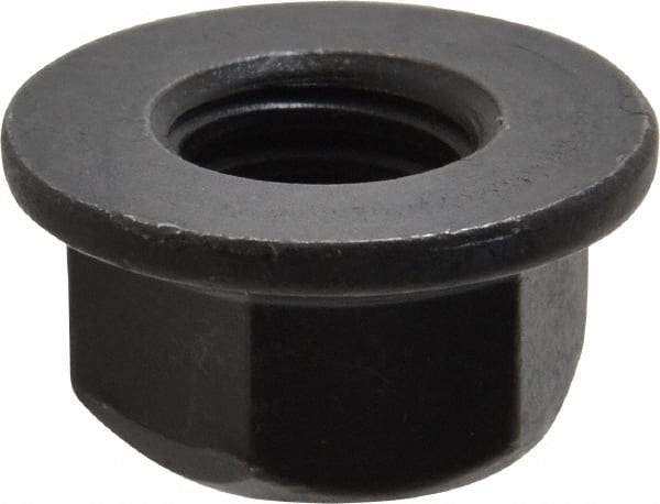 Value Collection - 1/2-13 UNC Grade G Hex Flange Lock Nut with Distorted Thread - 3/4" Width Across Flats, 27/64" High, Phosphate & Oil Finish - Top Tool & Supply