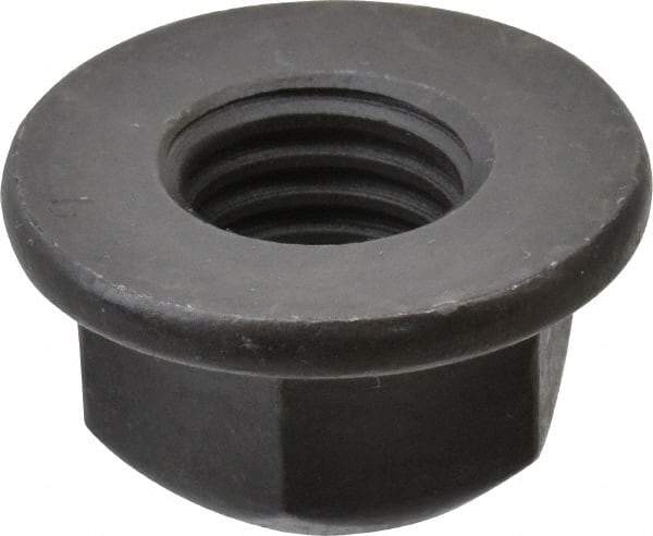 Value Collection - 5/8-11 UNC Grade G Hex Flange Lock Nut with Distorted Thread - 15/16" Width Across Flats, 11/16" High, Phosphate & Oil Finish - Top Tool & Supply