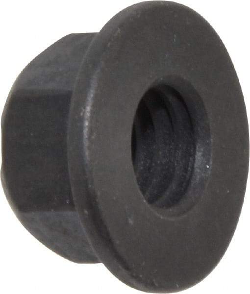 Value Collection - 3/8-16 UNC Grade G Hex Flange Lock Nut with Distorted Thread - 9/16" Width Across Flats, 27/64" High, Phosphate & Oil Finish - Top Tool & Supply