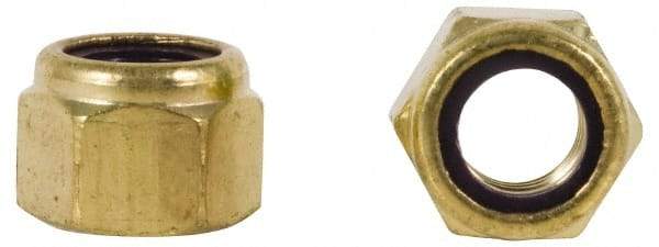 Value Collection - 3/8-16 UNC Hex Lock Nut with Nylon Insert - 9/16" Width Across Flats, 29/64" High, Uncoated - Top Tool & Supply