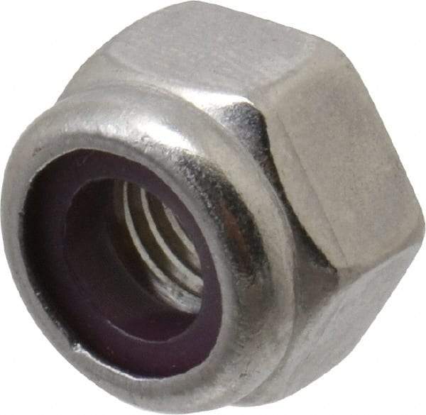 Value Collection - 1/4-28 UNF 18-8 Hex Lock Nut with Nylon Insert - 7/16" Width Across Flats, 5/16" High - Top Tool & Supply