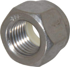 Value Collection - 3/8-24 UNF 18-8 Hex Lock Nut with Nylon Insert - 9/16" Width Across Flats, 29/64" High, Uncoated - Top Tool & Supply