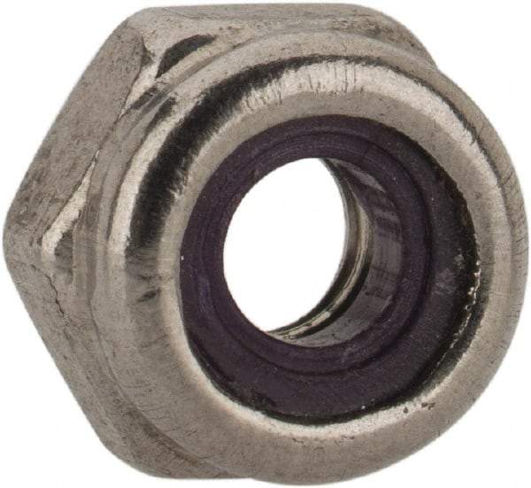 Value Collection - #5-40 UNC 18-8 Hex Lock Nut with Nylon Insert - 1/4" Width Across Flats, Uncoated - Top Tool & Supply