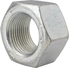 Value Collection - 1-1/8 - 12 UNF Steel Right Hand Hex Nut - 1-11/16" Across Flats, 0.999" High, Zinc Clear Finish - Top Tool & Supply