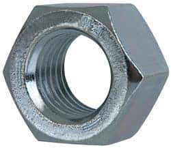 Value Collection - 1-1/2 - 12 UNF Steel Right Hand Hex Nut - 2-1/4" Across Flats, 1.317" High, Zinc-Plated Finish - Top Tool & Supply