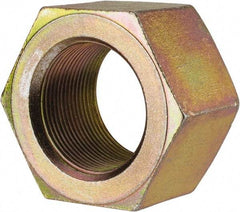 Value Collection - 1-3/4 - 12 UN Steel Right Hand Hex Nut - 2-3/4" Across Flats, 1-1/2" High, Zinc Yellow Dichromate Finish - Top Tool & Supply