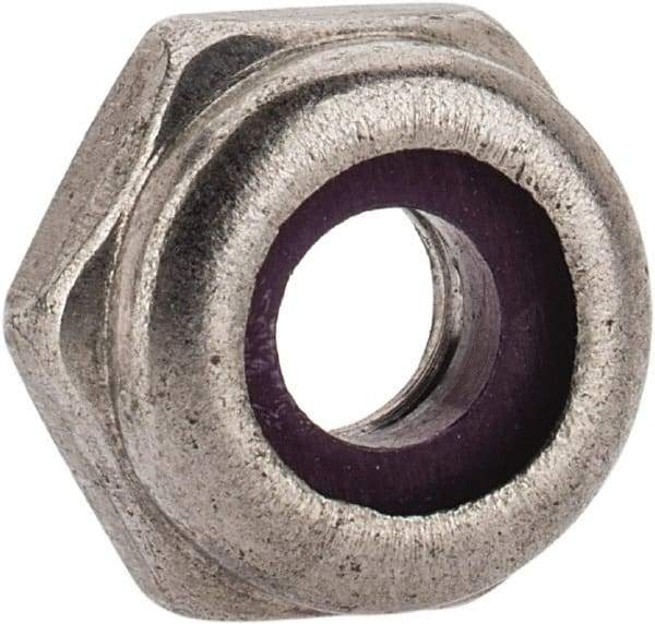 Value Collection - #10-24 UNC 18-8 Hex Lock Nut with Nylon Insert - 3/8" Width Across Flats, 3/16" High, Uncoated - Top Tool & Supply