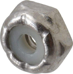 Value Collection - #4-40 UNC 18-8 Hex Lock Nut with Nylon Insert - 1/4" Width Across Flats, 1/8" High - Top Tool & Supply