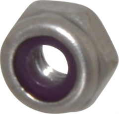 Value Collection - #8-32 UNC 18-8 Hex Lock Nut with Nylon Insert - 11/32" Width Across Flats, 3/16" High, Uncoated - Top Tool & Supply