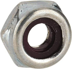 Value Collection - #5-40 UNC Grade 2 Hex Lock Nut with Nylon Insert - 1/4" Width Across Flats, 1/8" High, Zinc-Plated Finish - Top Tool & Supply