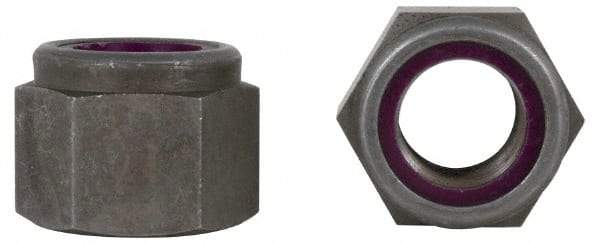 Value Collection - 3/8-16 UNC 18-8 Heavy Hex Lock Nut with Nylon Insert - 39/64" Width Across Flats, 35/64" High, Uncoated - Top Tool & Supply