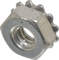 Value Collection - #4-40, 0.109" High, Uncoated, Stainless Steel Hex Nut with External Tooth Washer - 9/32" Washer Diam, 1/4" Width Across Flats, Grade 18-8 - Top Tool & Supply