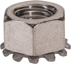 Value Collection - 3/8-16, 0.391" High, Uncoated, Stainless Steel Hex Nut with External Tooth Washer - 21/32" Washer Diam, 9/16" Width Across Flats, Grade 18-8 - Top Tool & Supply