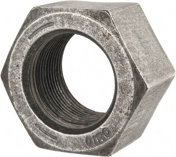 Value Collection - 1-1/2 - 12 UNF Steel Right Hand Hex Nut - 2-1/4" Across Flats, 1.317" High, Uncoated - Top Tool & Supply