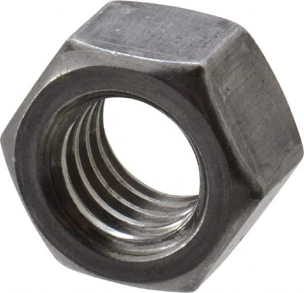 Value Collection - 3/8-16 UNC Steel Right Hand Hex Nut - 9/16" Across Flats, 21/64" High, Uncoated - Top Tool & Supply