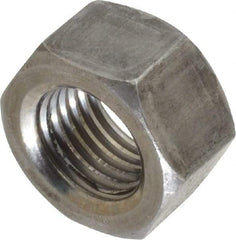 Value Collection - 3/8-24 UNF Steel Right Hand Hex Nut - 9/16" Across Flats, 21/64" High, Uncoated - Top Tool & Supply