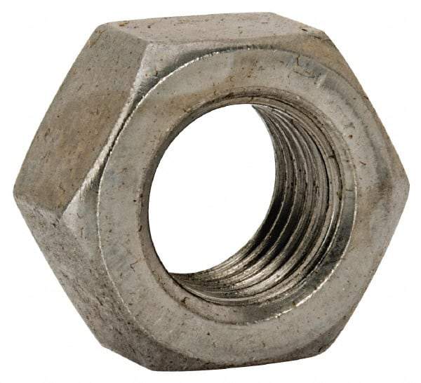 Value Collection - 7/16-20 UNF Steel Right Hand Hex Nut - 11/16" Across Flats, 3/8" High, Uncoated - Top Tool & Supply