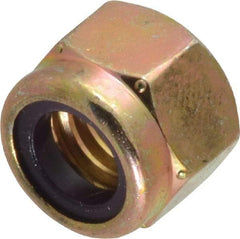 Value Collection - 3/8-16 UNC Grade 8 Hex Lock Nut with Nylon Insert - 9/16" Width Across Flats, 29/64" High, Zinc Yellow Dichromate Finish - Top Tool & Supply