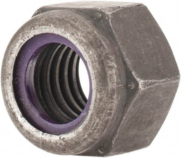 Value Collection - 1/2-13 UNC Grade 8 Hex Lock Nut with Nylon Insert - 3/4" Width Across Flats, 19/32" High, Uncoated - Top Tool & Supply