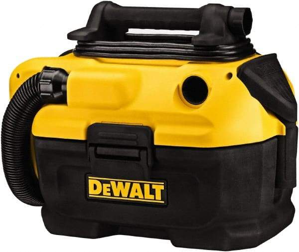 DeWALT - 2 Gal Plastic Tank, Electric & Battery Powered Wet/Dry Vacuum - 120 VAC & 18/20 Volt, 5' Hose Fitting, Cordless, HEPA Filter, Accessories Included - Top Tool & Supply