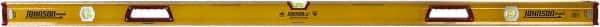 Johnson Level & Tool - 72" Long 3 Vial Box Beam Level - Aluminum, Yellow, 2 Plumb & 1 Level Vials - Top Tool & Supply