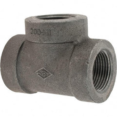 Value Collection - Size 1", Class 300, Malleable Iron Black Pipe Tee - 300 psi, Threaded End Connection - Top Tool & Supply