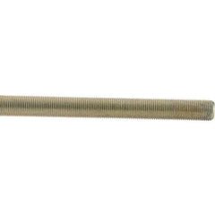 Value Collection - 5/8-18 UNF (Fine), 3' Long, Low Carbon Steel Threaded Rod - Yellow Zinc-Plated Finish - Top Tool & Supply