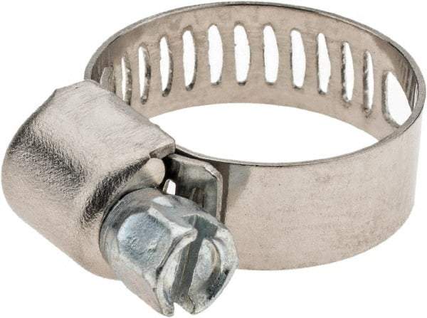 Value Collection - SAE Size 6, 7/16 to 25/32" Diam, Stainless Steel Worm Drive Clamp - 1/2" Wide - Top Tool & Supply