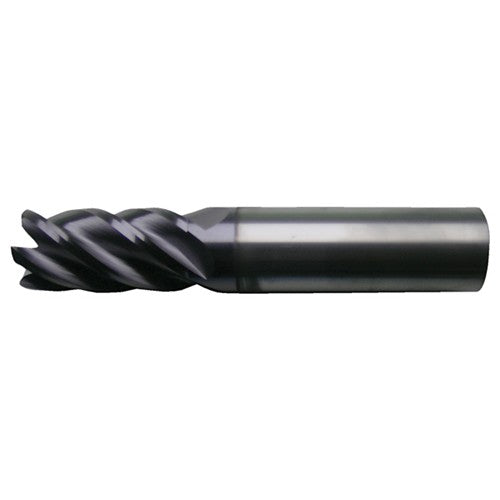 ‎1/2″ × 1/2″ × 1-1/4″ × 3″ RHS / RHC Solid Carbide 5-Flute High-Performance End Mill for Ferrous Materials - TiAlN - Exact Industrial Supply