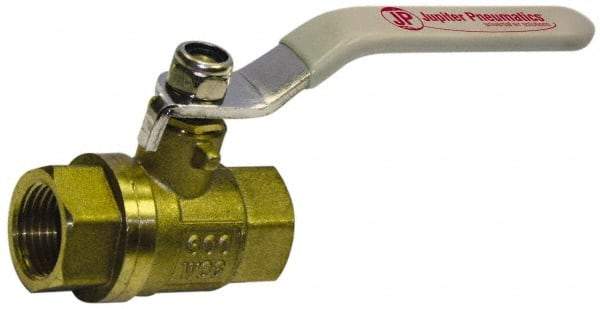 Value Collection - 2" Pipe, Full Port, Brass Full Port Ball Valve - Inline - Two Way Flow, FNPT x FNPT Ends, Lever Handle, 600 WOG, 150 WSP - Top Tool & Supply