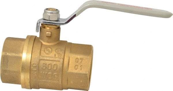 Value Collection - 1-1/4" Pipe, Full Port, Brass UL Listed Ball Valve - Inline - Two Way Flow, FNPT x FNPT Ends, Lever Handle, 600 WOG, 150 WSP - Top Tool & Supply