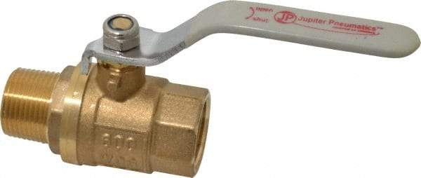 Value Collection - 3/4" Pipe, Full Port, Brass Full Port Ball Valve - Inline - Two Way Flow, MNPT x FNPT Ends, Lever Handle, 600 WOG, 150 WSP - Top Tool & Supply