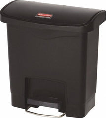 Rubbermaid - 4 Gal Rectangle Unlabeled Trash Can - 15.7" High x 14-7/8" Long, Black, Resin - Top Tool & Supply