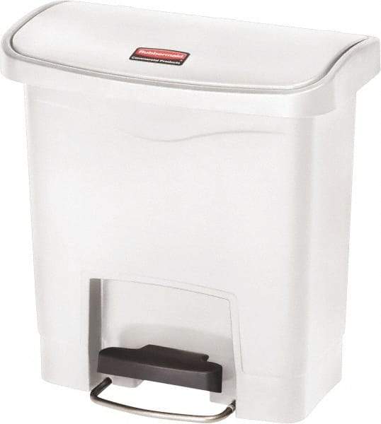 Rubbermaid - 4 Gal Rectangle Unlabeled Trash Can - 15.7" High x 14-7/8" Long, White, Resin - Top Tool & Supply