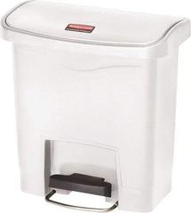 Rubbermaid - 4 Gal Rectangle Unlabeled Trash Can - 15.7" High x 14-7/8" Long, White, Resin - Top Tool & Supply